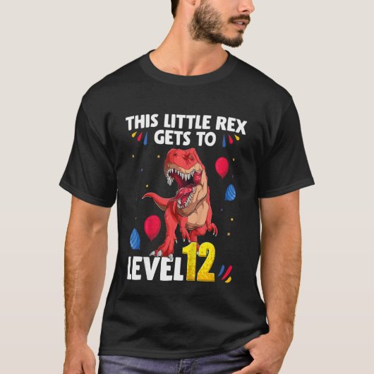 T-shirt Enfants Ce petit Rex arrive au niveau 12 Ans de na (Devant)