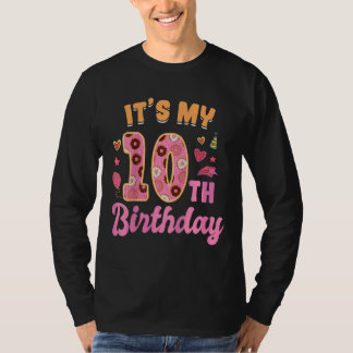 T-shirt Enfants C'est mon 10e anniversaire Sweet Donut Joy