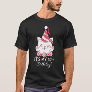 T-shirt Enfants C'est mon 10ème anniversaire Chat Kitty 1