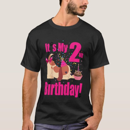 T-shirt Enfants C'est mon 2e anniversaire Thème Chien 2 an (Devant)
