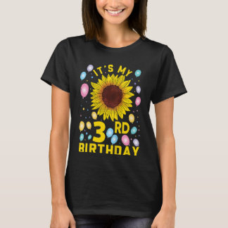 T-shirt Enfants C'est mon 3e anniversaire tournesol 3 ans