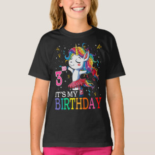 T-shirt Enfants C'est mon 3e anniversaire Unicorne 3 ans F