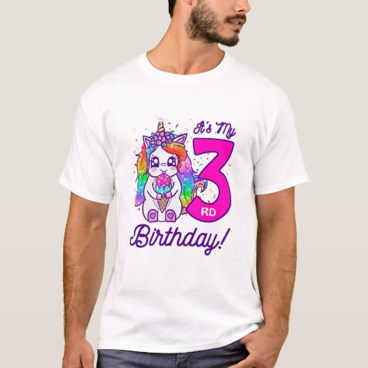 T-shirt Enfants C'est mon 3ème anniversaire Crème glacée R (Devant)