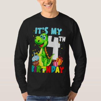 T-shirt Enfants C'Est Mon 4e Anniversaire Garçons Heureux 