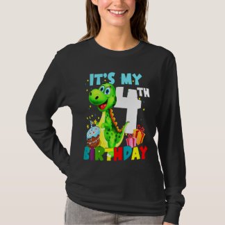 T-shirt Enfants C'Est Mon 4e Anniversaire Garçons Heureux 