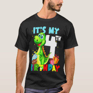 T-shirt Enfants C'Est Mon 4e Anniversaire Garçons Heureux