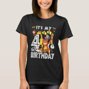 T-shirt Enfants C'est mon 4e anniversaire Safari Jungle An