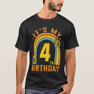 T-shirt Enfants C'est mon 4e anniversaire tournesol 4 ans