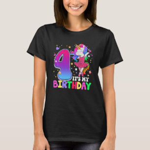 T-shirt Enfants C'est mon 4e anniversaire Unicorne 4 ans f