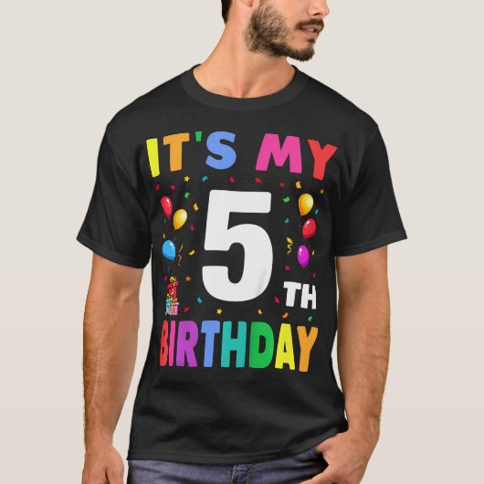 T-shirt Enfants C'Est Mon 5E Anniversaire 5 Cinq Joyeux An (Devant)