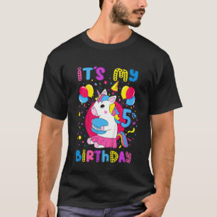 T-shirt Enfants C'est mon 5e anniversaire fille de 5 ans a