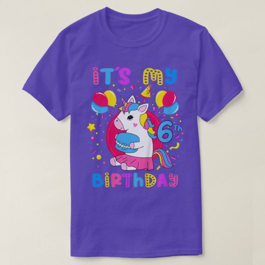 T-shirt Enfants C'est mon 6ème anniversaire Fille de 6 ans (Design devant)