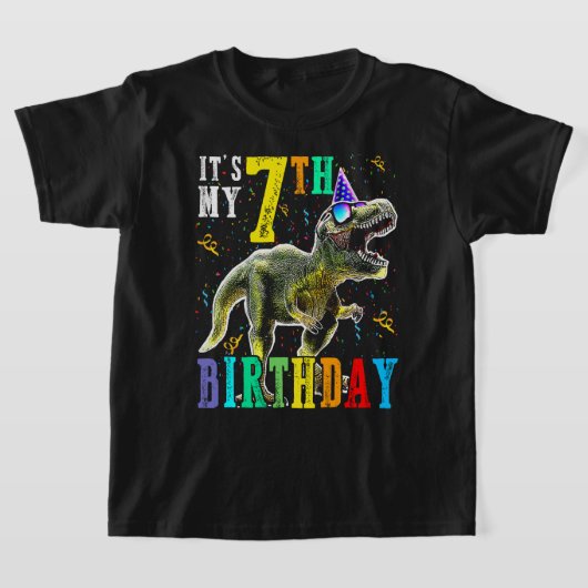 T-shirt Enfants C'est mon 7e anniversaire Joyeux 7 ans Din (Poser)