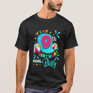 T-shirt Enfants C'est mon 9e anniversaire Pool Party 9 ans