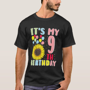 T-shirt Enfants C'est mon 9e anniversaire tournesol 9 ans