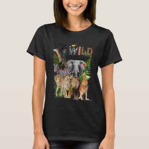 T-shirt Enfants C'est My 7th Wild Birthday Safari Animals 
