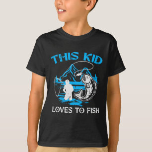 T-shirt Enfants Cet enfant aime pêcher Mignons garçons fil