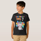 T-shirt Enfants Chat Anniversaire 7 Anniversaire Filles 7e (Devant entier)