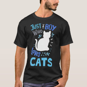 T-shirt Enfants Chat Just A Boy Who Loy Cats Don pour Chat