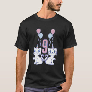T-shirt Enfants Chats 9e anniversaire Chat Fille 9 ans Ann