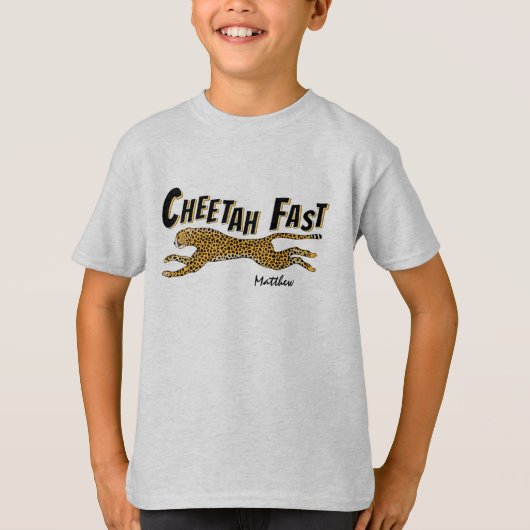 T-shirt Enfants Cheetah Fast Running Sports tendance Amuse (Devant)