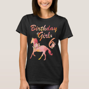 T-shirt Enfants Cheval 6e Anniversaire Filles Love Horses