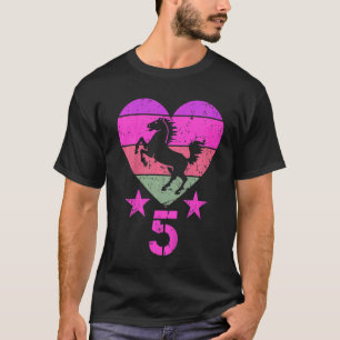 T-shirt Enfants Cheval Anniversaire 5 ans Garçon FILLE 5e