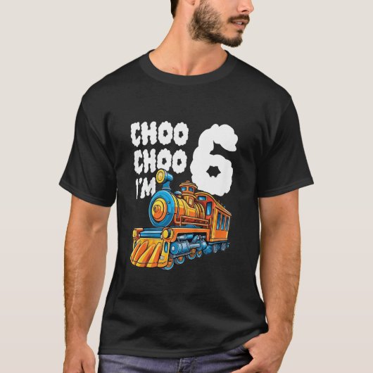 T-shirt Enfants Choo Choo Iu2019m 6 Train 6 Anniversaire (Devant)