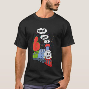 T-shirt Enfants Choo Choo J'ai 6 ans Train Locomotive 6e