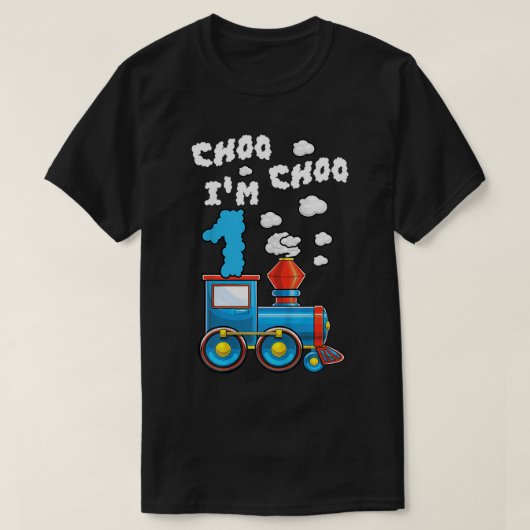 T-shirt Enfants Choo Choo Je suis 1 Chugga Train 1 an Nais (Design devant)