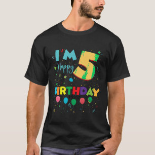 T-shirt Enfants Cinq 5ans 5e anniversaire Joyeux anniversa