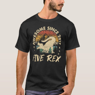 T-shirt Enfants Cinq Rex 5e Anniversaire Dinosaure stupéfi