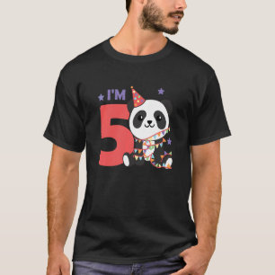 T-shirt Enfants Cinquième anniversaire Panda Enfants Un Pa