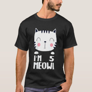 T-shirt Enfants Cinquième fille Anniversaire Kawi Chat I'm