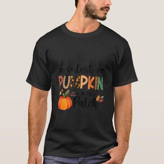 T-shirt Enfants Citrouille Cutest Dans Le Patch Halloween  (Devant)
