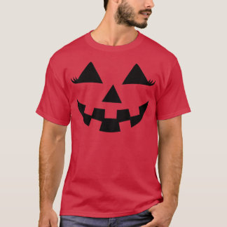 T-shirt Enfants Citrouille Jack-o'-lantern Visage Avec Fil