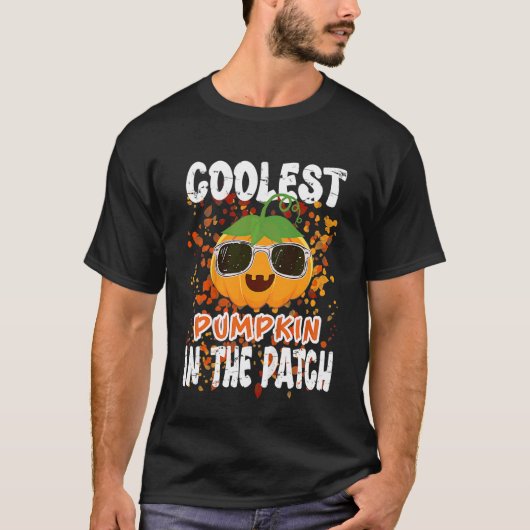 T-shirt Enfants Citrouille La Plus Cool Dans Le Patch Todd (Devant)