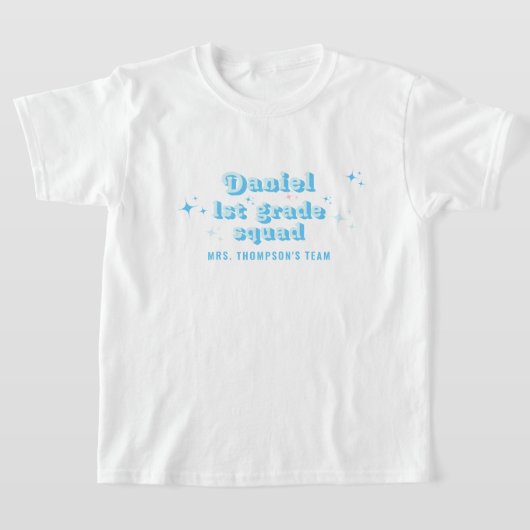 T-shirt Enfants Classe Bleue Nom de l'enseignant Équipe N' (Poser)