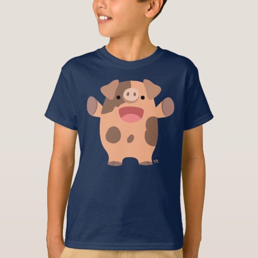 T-shirt Enfants Cochon de Cartoon Sympa (Devant)