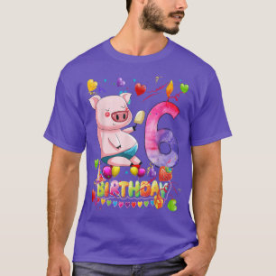 T-shirt Enfants Cochon fête d'anniversaire 6 ans Garçon 6e