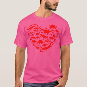 T-shirt Enfants Coeur Dinosaure Motif Valentines Jour T-Re