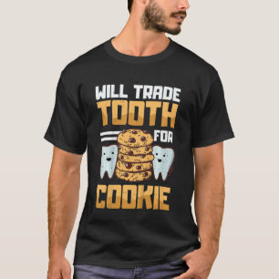 T-shirt Enfants Commerce Dent Pour Cookie Alimentation Pla