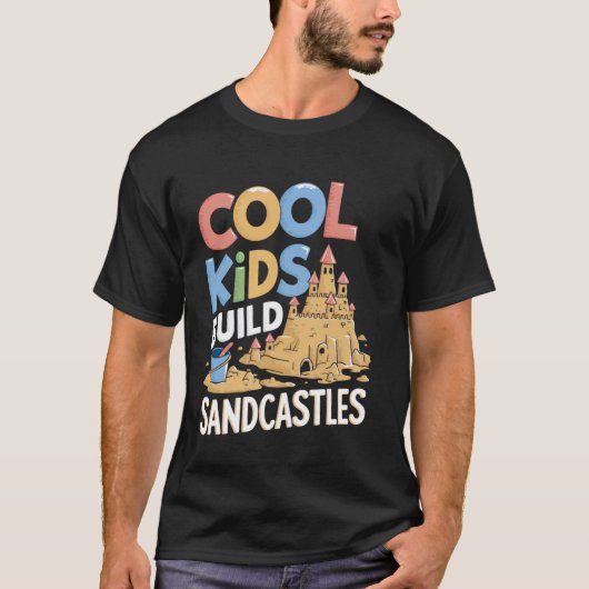 T-shirt Enfants Construisent Château de Sable Construction (Devant)