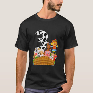 T-shirt Enfants Cool Animaux de ferme 3e anniversaire pour