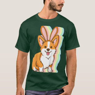 T-shirt Enfants Corgi Bunny Oreilles Pâques Jour mignon Ch