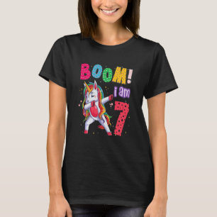 T-shirt Enfants Dabbing Unicorn 7e anniversaire Boom I Am