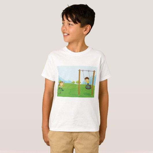 T-shirt Enfants Dans Le Parc (Devant entier)