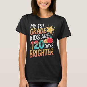 T-shirt Enfants de 1re année 120 jours d'école Enseignant 