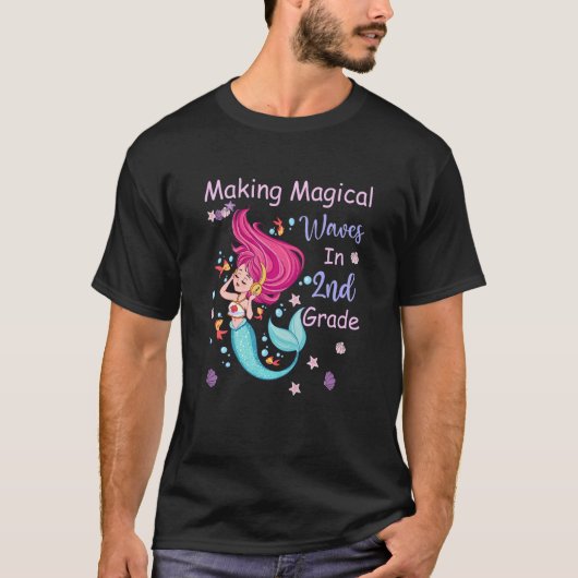 T-shirt Enfants de 2e année Sirène Faire des vagues magiqu (Devant)