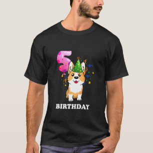 T-shirt Enfants de 5 ans Enfant 5ème anniversaire Corgi ch